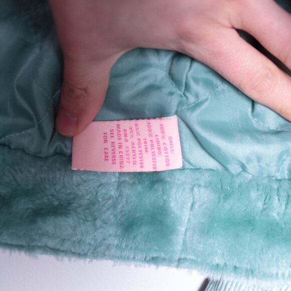 Candies Teal Corduroy Jacket with Rhinestone Buttons Kids Medium - Picture 3 of 14